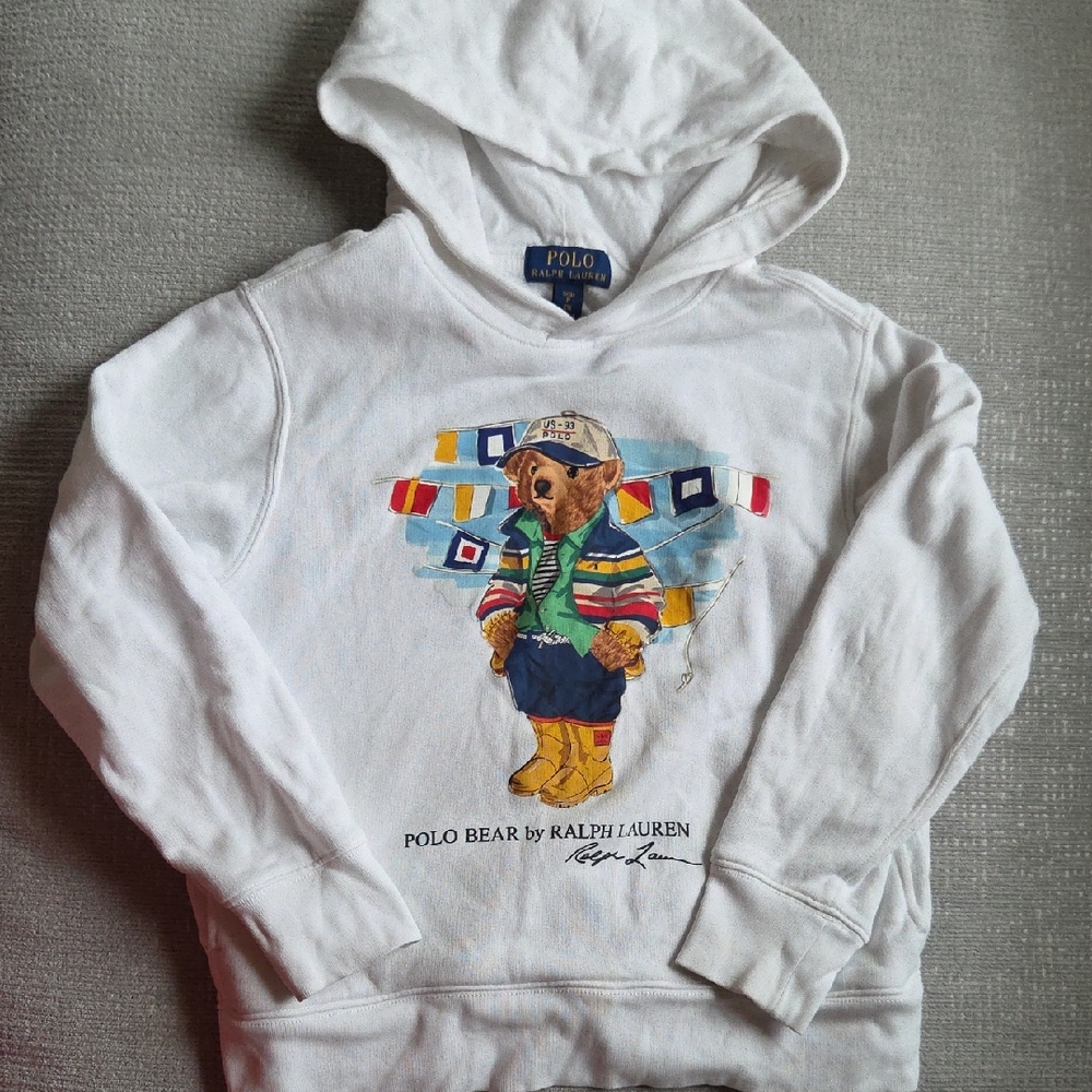 Polo by Ralph Lauren White Hoodie with Bear Design
